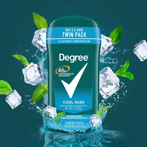 Miniatura 7 de Degree Desodorante antitranspirante original para hombre, 48 horas, protección contra el sudor y el olor, Extreme Blast and Cool Rush, paquete