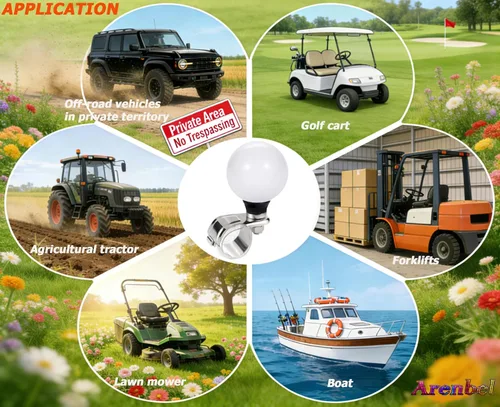 Miniatura 5 de Pomo de volante de bola blanca, mango giratorio de asistencia, control de torneado para automóvil, ajuste para la mayoría de tractores agrícolas