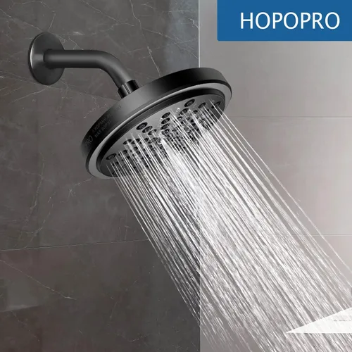 Miniatura 6 de HOPOPRO Brazo de ducha de 6 pulgadas con brida, brazo de cabezal de ducha angular de repuesto para montaje en pared para cabezal de ducha de mano