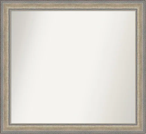 Miniatura 128 de Amanti Art Espejo de baño plateado para sobre fregadero, 28 x 47 pulgadas, espejo rectangular de plata imperial, marco de madera tradicional de gran