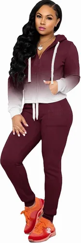 Miniatura 3 de FANDEE Conjunto de dos piezas para mujer, conjunto casual de sudadera con capucha y bolsillos