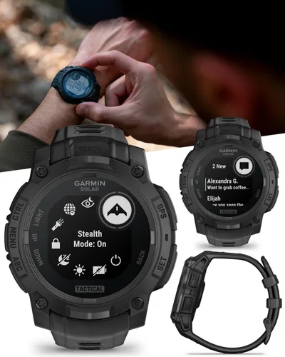 Miniatura 3 de Garmin Instinct 3 Edición Táctica, Pantalla de Carga Solar, 45mm, Reloj Inteligente GPS Resistente para Exteriores con Soporte de Balística