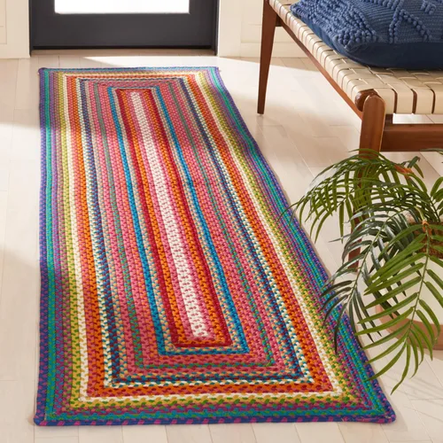 Miniatura 14 de SAFAVIEH Colección Alfombra trenzada para exteriores, 2 x 3 pies, multicolor, hecha a mano y reversible, no desprende pelusa y fácil de limpiar