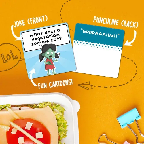 Miniatura 3 de Savoychef 150 tarjetas de broma para niños vol.2 – Notas de la lonchera – Tarjetas motivacionales inspiradoras para niños – Chistes