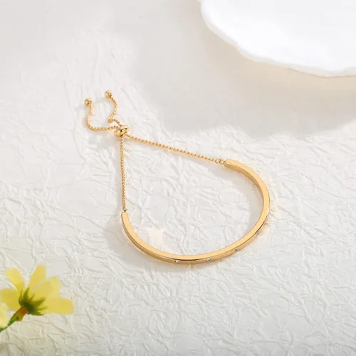 Miniatura 7 de WOWORAMA Pulseras deslizantes ajustables para mujer, pulsera de amistad para mujer, pulsera bolo de oro, oro blanco, oro rosa