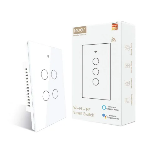 Miniatura 17 de MOES Smart WiFi RF Interruptor Táctil Doble de 2 Vías para Persianas de Cortina con Motor Eléctrico de Persiana Enrollable, Aplicación Tuya Smart
