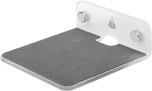 Miniatura 10 de Soporte de altavoz de pared pequeño, soporte para cámara web, teléfonos celulares, enrutador de malla, estante de exhibición acrílico (negro)