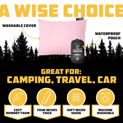 Miniatura 2 de Wise Owl Outfitters - Almohada de camping - Almohada de espuma viscoelástica para viajes para dormir en avión, senderismo, mochilero y uso al aire
