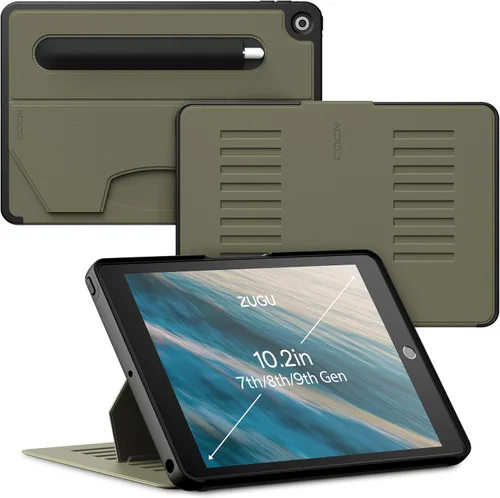 Miniatura 8 de ZUGU CASE Funda para iPad de 7ª / 8ª / 9ª generación de 10.2 pulgadas (2021/2020/2019), protectora, delgada, diseño elegante, soporte magnético, Pino