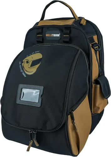 MELOTOUGH Mochila de soldadura para herramientas y casco, paquete de equipo extremo con soporte para casco de gran capacidad, bolsa de Mochila de