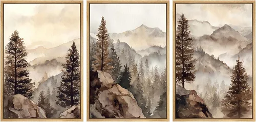 Miniatura 54 de SIGNWIN Lienzo enmarcado para pared, juego de arte de collage de hojas transparentes en blanco y negro, ilustraciones de naturaleza silvestre, arte