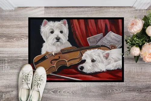 Miniatura 3 de Caroline's Treasures PPP3279MAT Westie Fiddlers - Felpudo de 18 x 27 pulgadas, tapete para puerta delantera, interior y exterior, para entrada