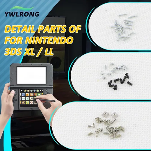 Miniatura 6 de Juego de 52 tornillos completos para Nintendo 3DS XL/LL Tornillo de repuesto Cabeza de consola Accesorios Piezas con herramientas de reparación