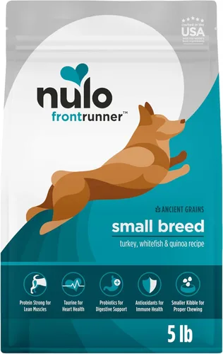 Nulo Frontrunner Ancient Grains - Alimento para perros de raza pequeña con alto contenido de proteínas, receta de pavo, pescado blanco y quinua,