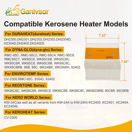 Miniatura 2 de Ganivsor 32225 Mecha de calentador de queroseno para Kero World KW-24C DuraHeat DH-2300 Dyna-GLO CV-2300 y RMC-95C Envirotemp CV-2300 Keroheat