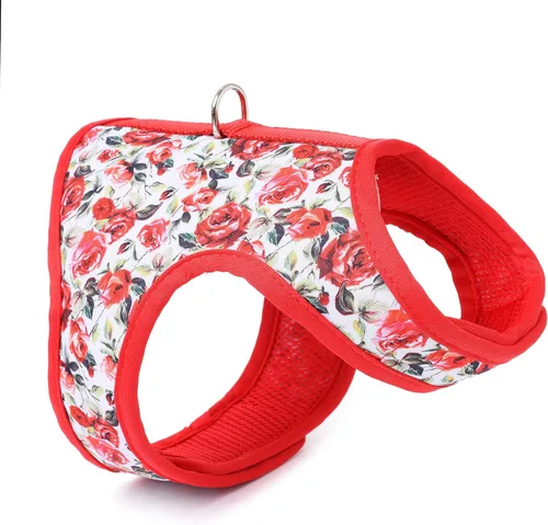Miniatura 22 de Mile High Life Arnés para perro, chaleco floral de malla de aire para perros y gatos pequeños de 20 libras, fácil de poner, cierre fácil ajustable