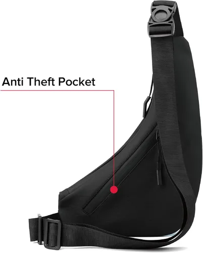 Miniatura 2 de Maymooner Bolso bandolera pequeño para hombres y mujeres, ligero, antirrobo, una correa, bolso casual para el pecho, mochila delgada