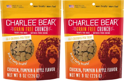 Miniatura 10 de Charlee Bear Crunch - Golosinas para perros sin granos, pavo, batata y manzana, bolsa resellable de 8 onzas, golosinas de entrenamiento bajas