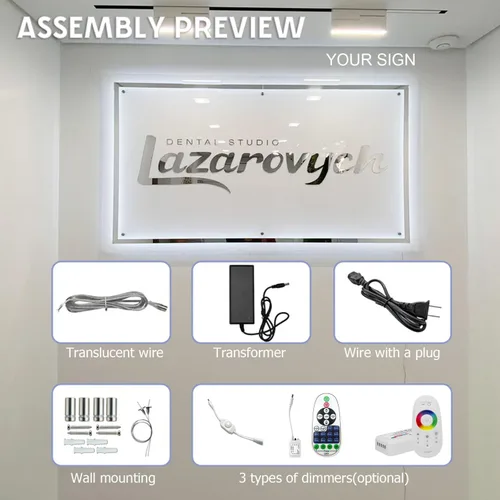 Miniatura 8 de Letrero de neón personalizado con logotipo de negocio, HancraStore - Letrero iluminado personalizado con luz de fondo, letrero de logotipo flotante