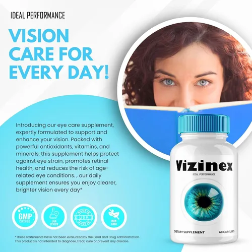 Miniatura 5 de Vizinex - Cápsulas de suplementos para la salud ocular, píldoras de vitaminas oficiales Vizinex para ojos, extra fuerte, todo natural