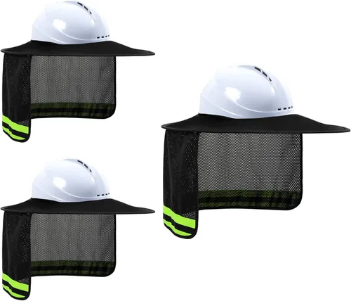 Miniatura 18 de Parasol para Casco Duro, Visera de Alta Visibilidad con Protección para el Cuello con Tira Reflectante, Accesorios para Casco Duro, Visera Completa