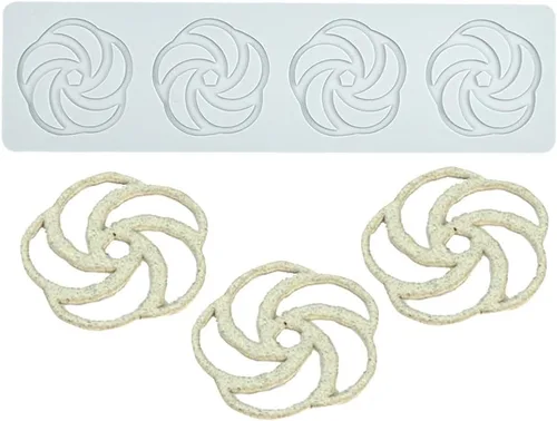 Miniatura 6 de Molde de patrón geométrico, molde en espiral hueco 3D de silicona para fondant para decoración de pasteles, cupcakes, alimentos