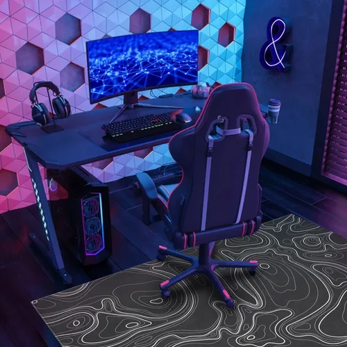 Miniatura 2 de Tapete para Silla de Juego para Piso de Alfombra y Baldosas de Madera Dura, Alfombra de Juego de 36"x48" para Sala de Juegos, Alfombra Contorno