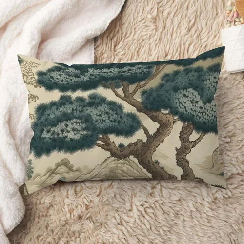 Miniatura 39 de ArogGeld Funda de cojín lumbar asiática de estilo chinoiserie, de lino marrón, pájaro y flor, funda de almohada asiática para sala de estar, A-6