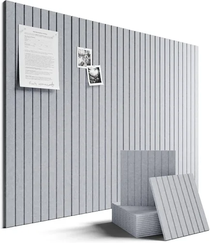 Miniatura 25 de Tablero de anuncios de fieltro grande de 36 x 24 pulgadas, alternativa al tablero de corcho – Paquete de 6 con 40 pestañas adhesivas extraíbles