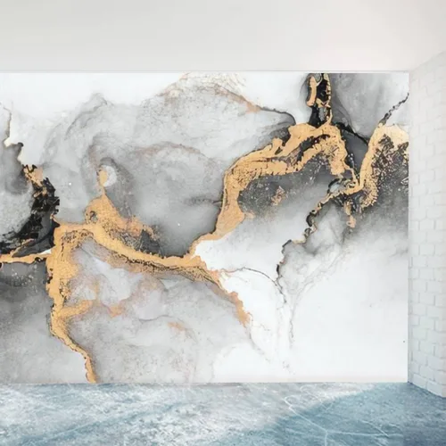 Miniatura 3 de Fotos de mármol mural personalizado, textura de oro negro, papel tapiz para despegar y pegar, paisaje natural, póster 3D, papel tapiz fotográfico