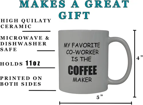 Miniatura 3 de Rogue River Tactical Taza de café divertida con texto en inglés "My Favorite Coworker is the Maker", gran idea de regalo para oficina, fiesta