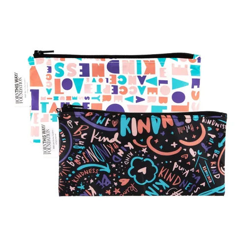 Bumkins Bolsas de aperitivos reutilizables, para el almuerzo escolar de niños y para adultos, tela lavable, bolsa de tela impermeable con
