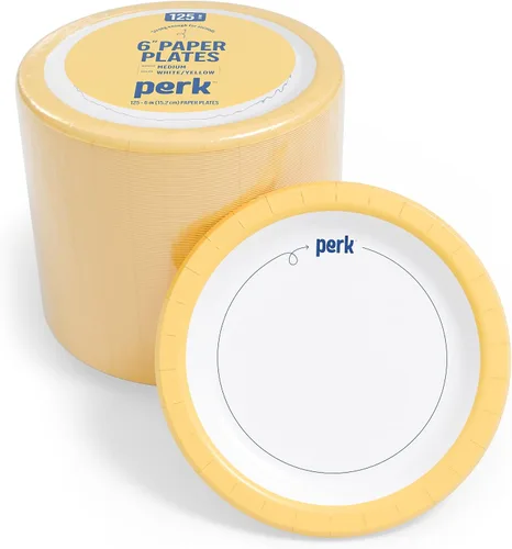 Miniatura 8 de Perk - Platos de papel de 9 pulgadas, 1000 unidades a granel, platos desechables sin revestimiento para cenas, fiestas y uso diario