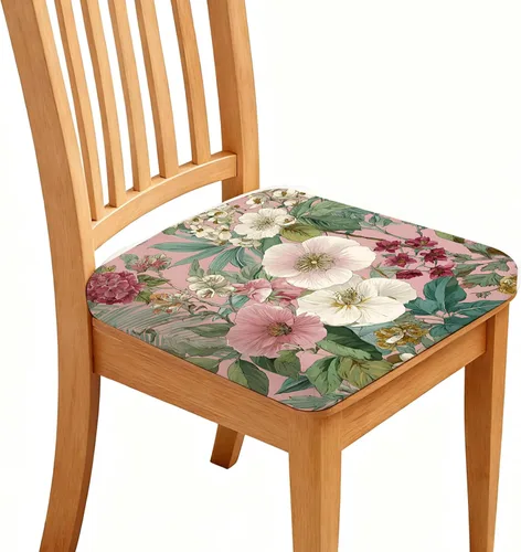 Miniatura 16 de Fundas de asiento para silla, paquete de 4 fundas impermeables elásticas para silla de comedor con lazos elásticos, extraíbles y lavables, Rosa