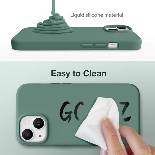 Miniatura 427 de GONEZ Funda de silicona para iPhone 15 Pro Max, compatible con Magsafe, protector de cámara + protector de pantalla, forro de microfibra suave