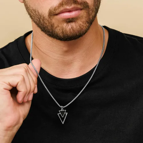 Miniatura 16 de Galis Collar para hombre, collar de cadena de plata de acero inoxidable de alta calidad para hombres, no se deslustra, cadenas para hombres