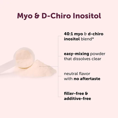 Miniatura 3 de Micro Ingredients Myo-Inositol y D-Chiro Inositol en polvo, 1 libra (221 porciones) Suplemento de inositol de proporción ideal 40:1 para mujeres