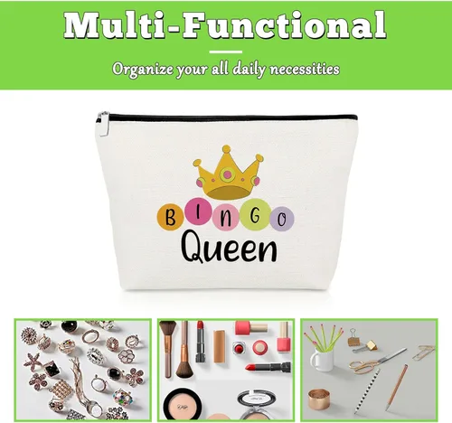 Miniatura 7 de Regalos de bingo para mujeres, bolsa de maquillaje, regalo para amantes del bingo, regalos de juego para mujeres, mejores amigas, hermanas