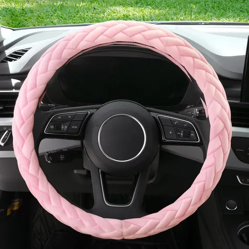 Miniatura 2 de YHONGJT - Funda para volante de terciopelo suave, manos cálidas y suaves, universal de 15 pulgadas para mujeres y niñas, apto para vehículos