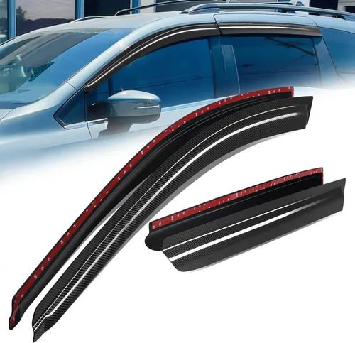 Miniatura 32 de Auto Dynasty 4 piezas viseras de ventana con patrón de fibra de carbono compatibles con Chrysler PT Cruiser 2001-2010, deflectores de ventana