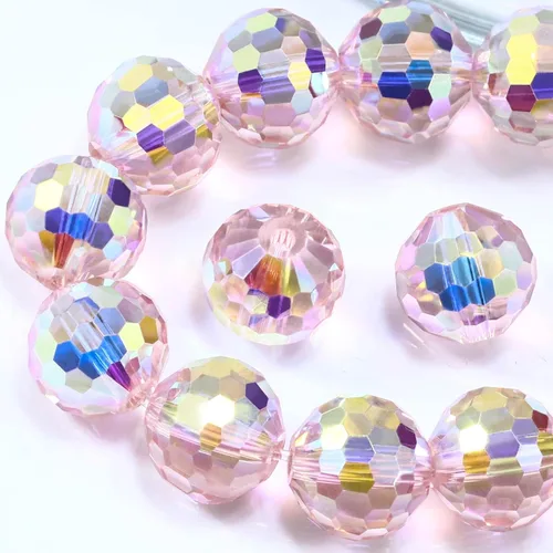Miniatura 31 de Dowarm 150 PIEZAS Cuentas de cristal de vidrio redondas de 6 mm para hacer joyas, cuentas facetadas de cristal rondelle espaciadoras de color azul