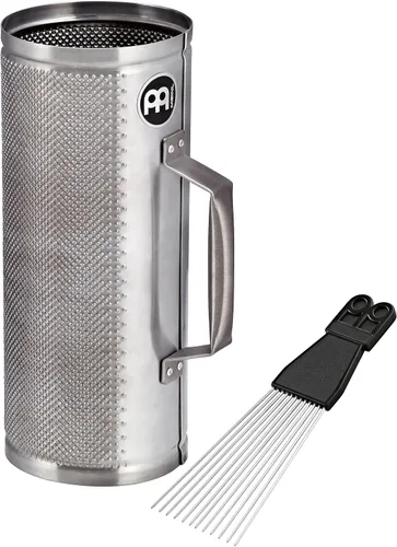 Miniatura 7 de Meinl Percussion Merengue Guira Shaker con raspador ABS, no fabricado en China, cuerpo y relleno de acero cepillado, 2 años de garantía (MGUS1)