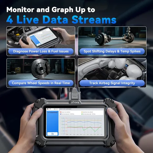 Miniatura 5 de XTOOL Escáner D5S OBD2 con pantalla táctil, lector de código para automóviles y camiones con 16 reinicios, sensor de manivela de reinicio