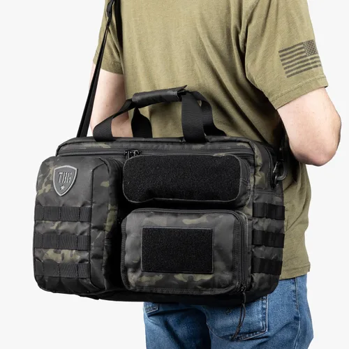 Miniatura 2 de Tactical Baby Gear Bolsa de pañales táctica de 4ª generación para papás con cambiador incluido, correas para cochecito Multicam Black