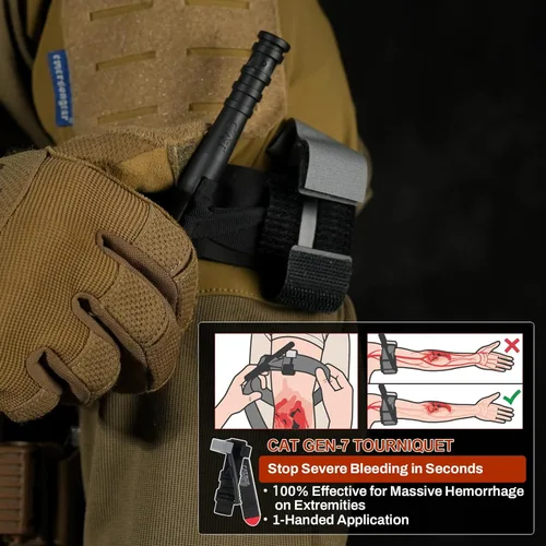 Miniatura 6 de RHINO RESCUE IFAK Kit de repuesto de 17 piezas con torniquete CAT Gen-7, kit táctico de primeros auxilios de emergencia, suministros médicos, kit