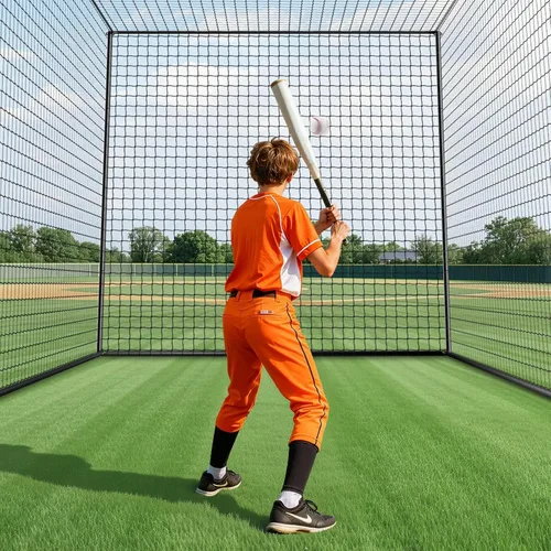 Miniatura 92 de VEVOR Jaula de bateo de béisbol, red profesional de entrenamiento de bateo de béisbol de sóftbol, resistente, resistente, cerrada, de polietileno