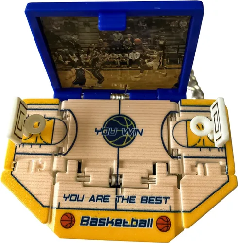 Miniatura 3 de Libro desplegable 3D en miniatura de juguetes de escena de baloncesto, lindo llavero para niños, mochila de juego de baloncesto 3D para hombres