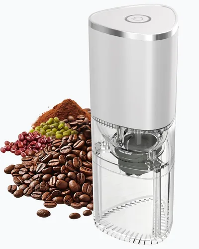 Miniatura 8 de Molinillo de café eléctrico portátil, diseño ergonómico de ajuste de palma para un agarre cómodo, carga inalámbrica USB tipo C, ajustes de molienda