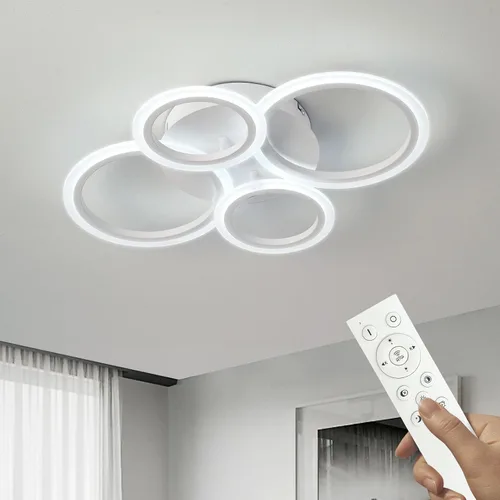 Miniatura 10 de Moderna lámpara LED de techo de 22 pulgadas, 36 W, 3000 lúmenes, 3000 – 6500 K, regulable con control remoto, lámpara de techo empotrada para Negro