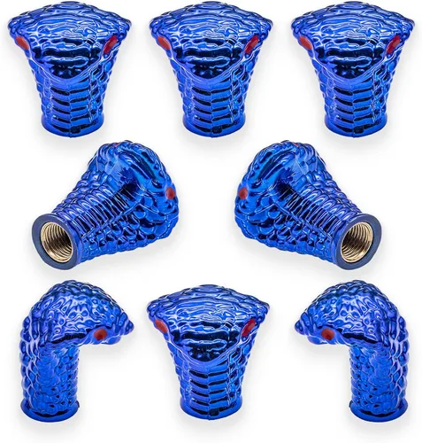Miniatura 20 de 4 tapones de válvula de neumático estilo calavera, con anillo de goma O, cubiertas universales de vástago de válvula de neumático de núcleo de cobre